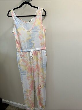 Jolie & Joy by FCT with Love Pastel Tie-Dye Jogger Jump suit Size Large NWT